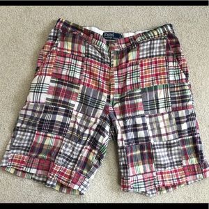 Men’s Polo Ralph Lauren Plaid Patch Madras shorts size 33